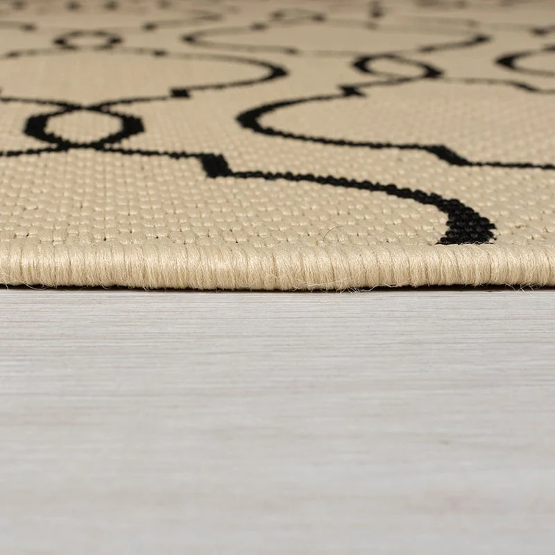 Balkon Teppich - Floreno Milan Beige Schwarz