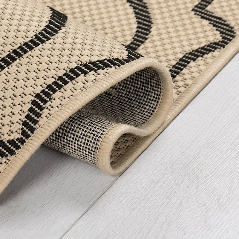 Balkon Teppich - Floreno Milan Beige Schwarz