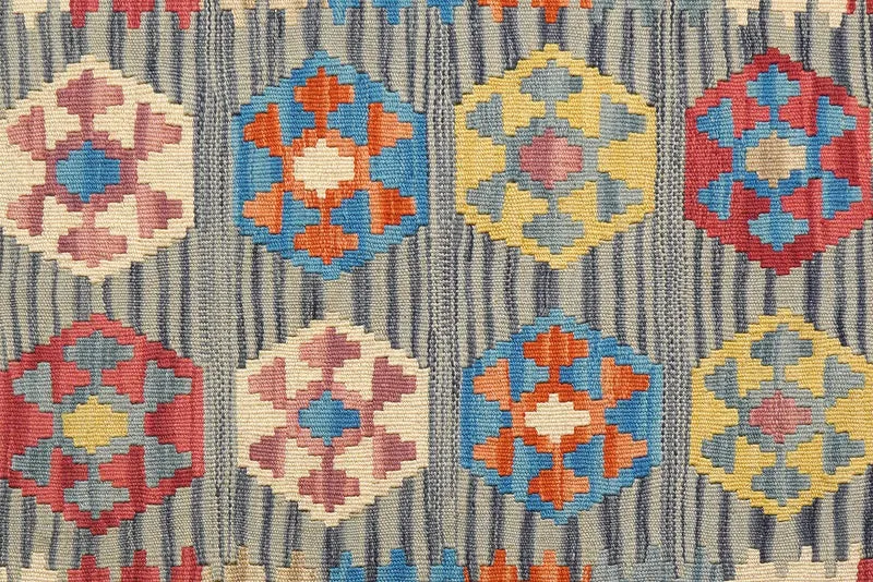 Kelim Gashgai · Handgewebt – Grau, 146x100 cm