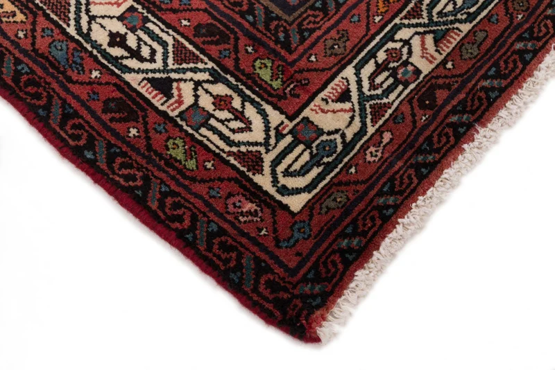 Perserteppich - Nomadic - 146 x 190 cm - dunkelrot