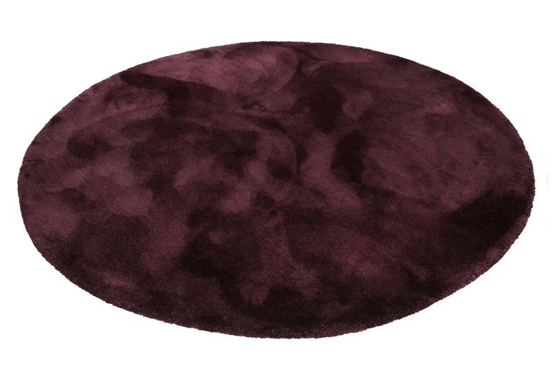 Esprit Teppich Rund Bordeaux Rot Hochflor "Relaxx"