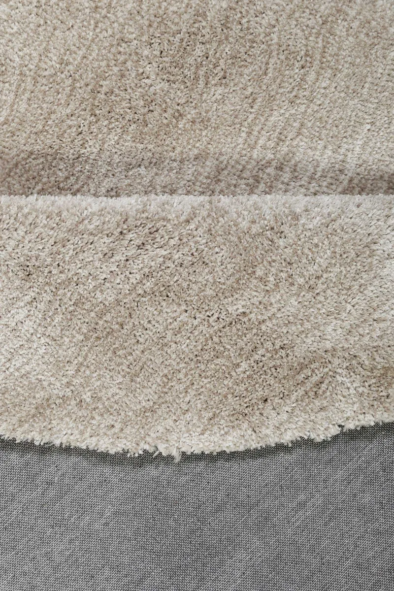 Esprit Teppich Rund Beige Sand meliert Hochflor "Relaxx"