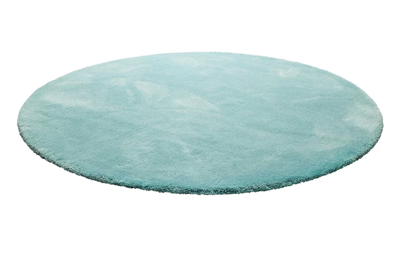 Teppich Rund Türkis Hochflor "Pisa" Homie Living