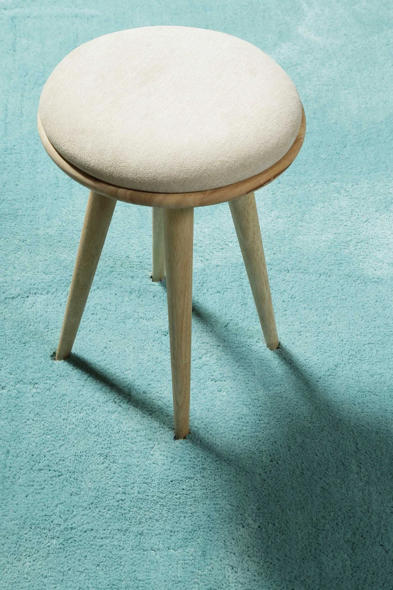 Teppich Rund Türkis Hochflor "Pisa" Homie Living