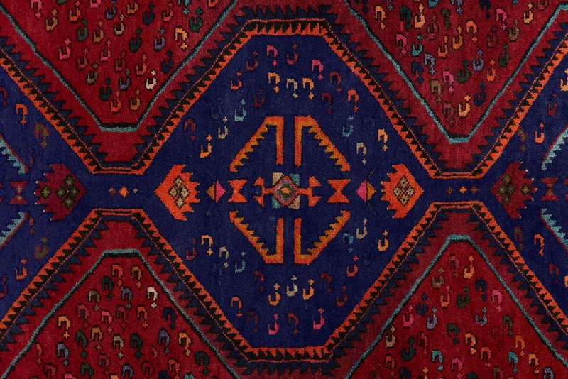 Khamseh · Handgeknüpft – Rot, 241x148 cm