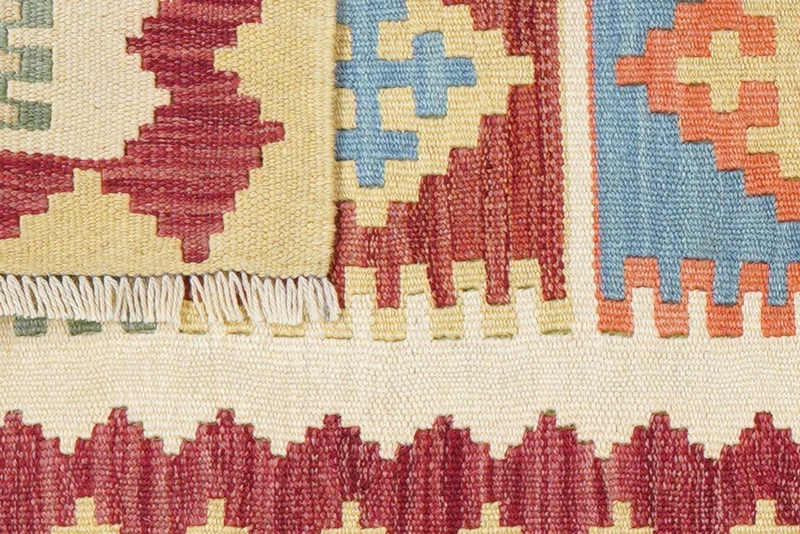 Kelim Gashgai · Handgewebt – Beige, 203x59 cm