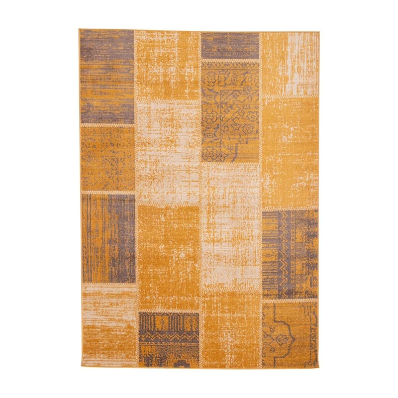 Teppich Vintage - Spring Patchwork Ockergelb Taupe