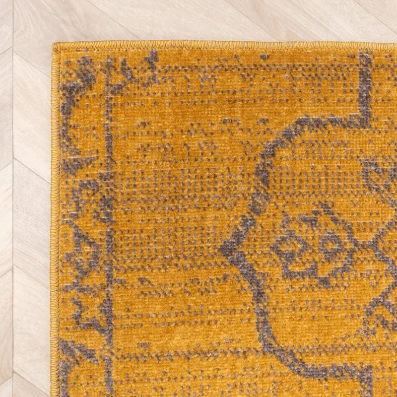 Teppich Vintage - Spring Patchwork Ockergelb Taupe
