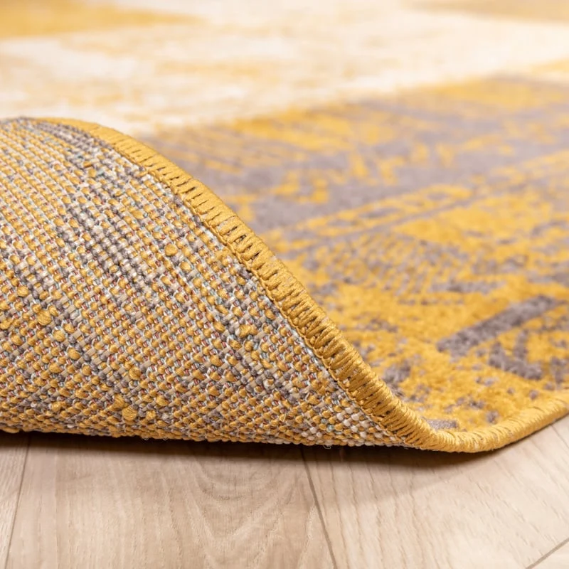 Teppich Vintage - Spring Patchwork Ockergelb Taupe