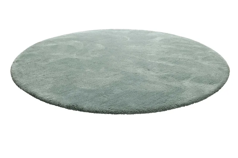 Teppich Rund Türkis Grau Hochflor "Pisa" Homie Living