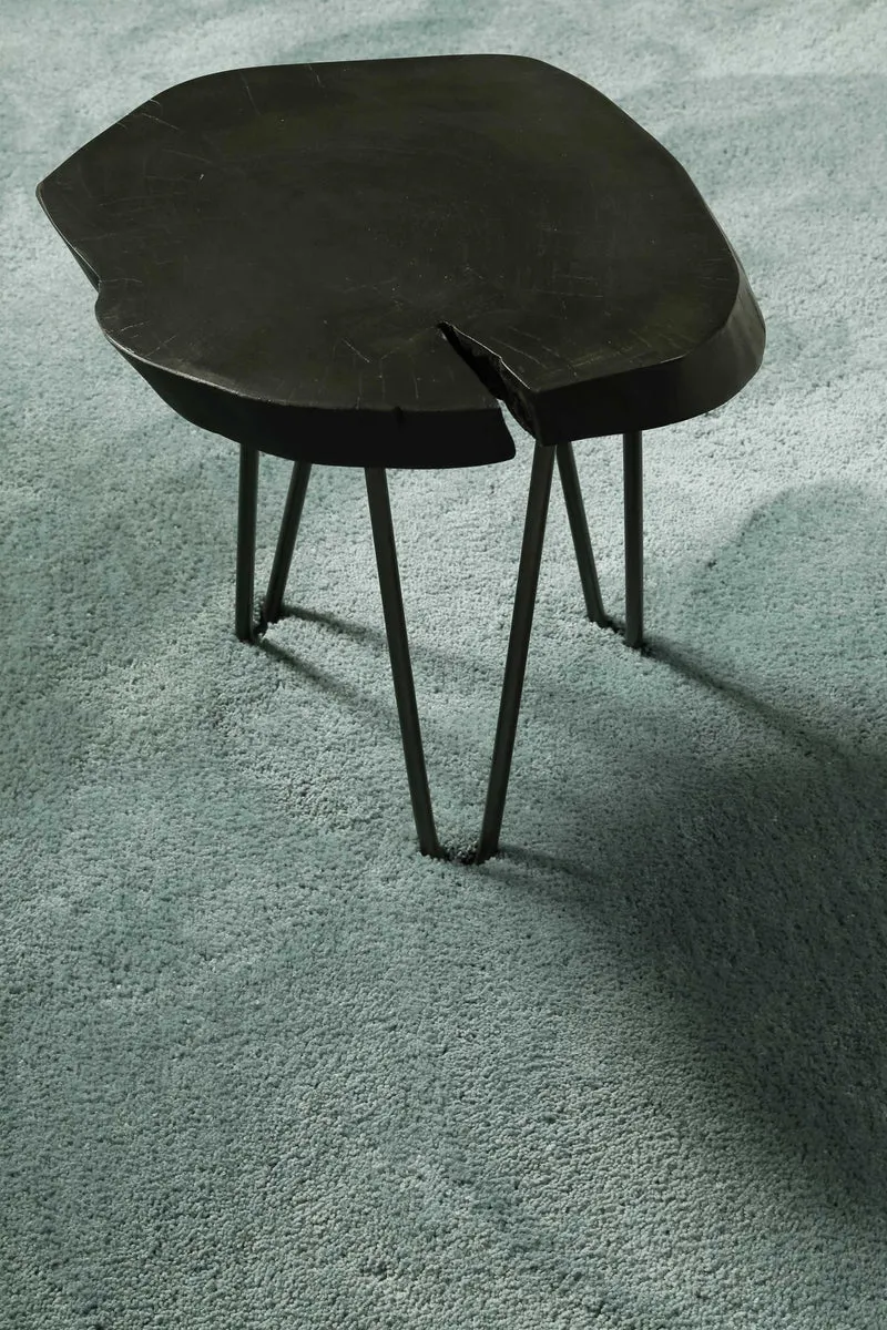 Teppich Rund Türkis Grau Hochflor "Pisa" Homie Living
