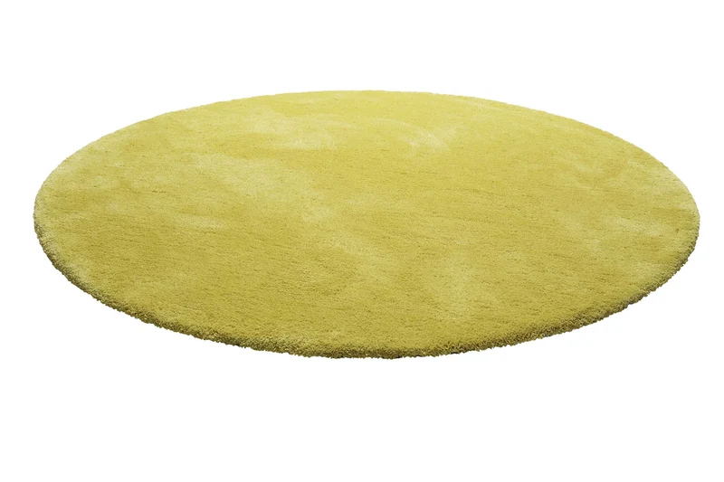 Teppich Rund Senfgelb Hochflor "Pisa" Homie Living