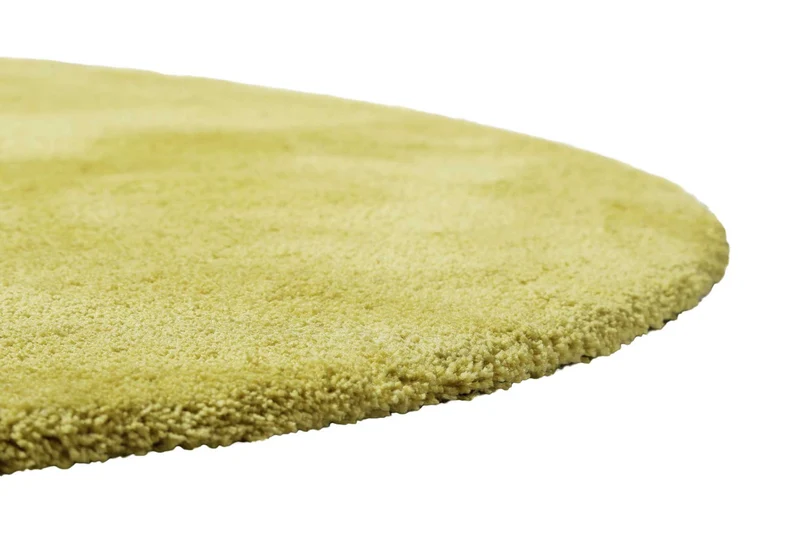 Teppich Rund Senfgelb Hochflor "Pisa" Homie Living