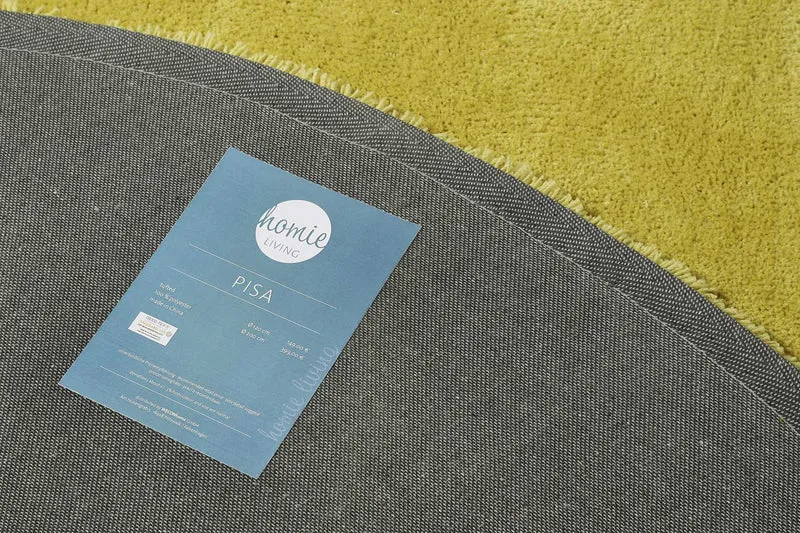 Teppich Rund Senfgelb Hochflor "Pisa" Homie Living