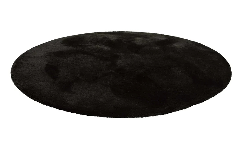 Teppich Rund Schwarz Hochflor "Pisa" Homie Living