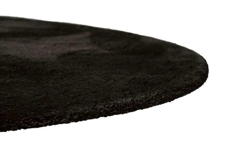 Teppich Rund Schwarz Hochflor "Pisa" Homie Living
