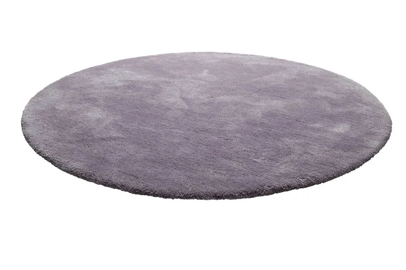 Teppich Rund Lila Hochflor "Pisa" Homie Living