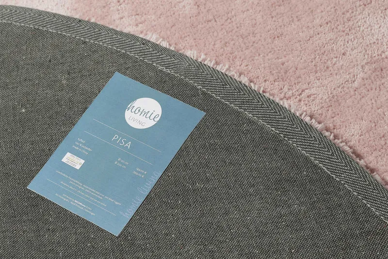 Teppich Rund Rosa Hochflor "Pisa" Homie Living