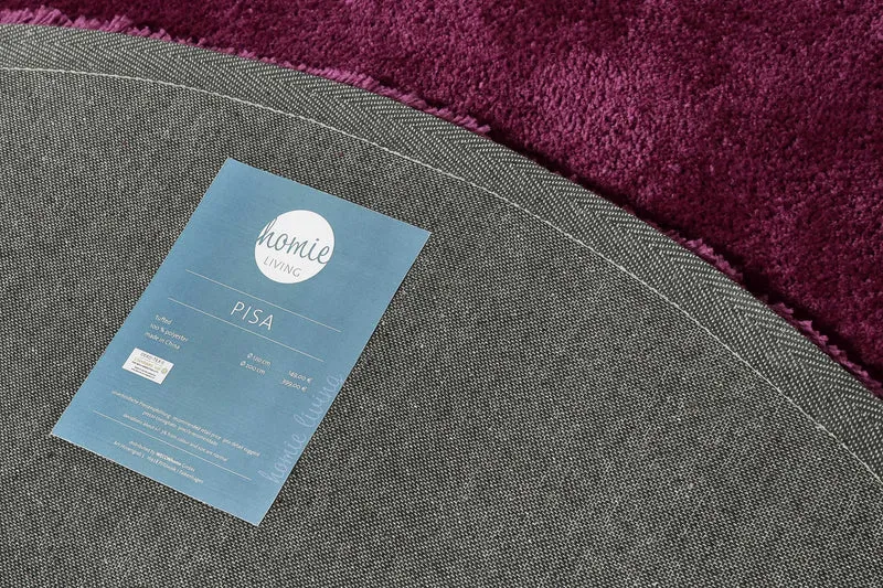 Teppich Rund Pink Violett Hochflor "Pisa" Homie Living