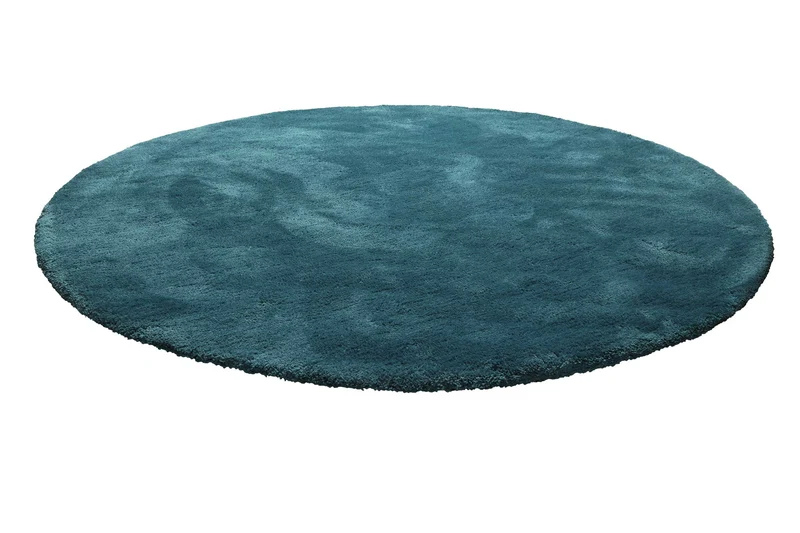 Teppich Rund Petrol Hochflor "Pisa" Homie Living