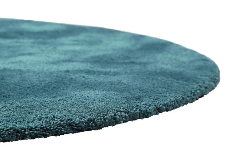 Teppich Rund Petrol Hochflor "Pisa" Homie Living