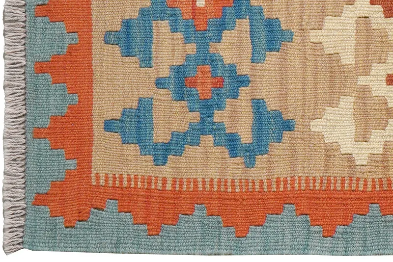 Kelim Gashgai · Handgewebt – Beige, 92x62 cm