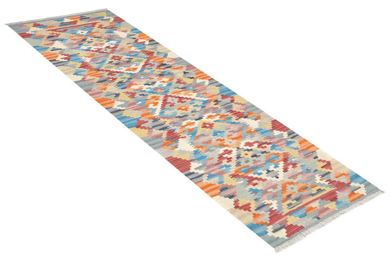 Kelim Gashgai · Handgewebt – Bunt, 197x62 cm