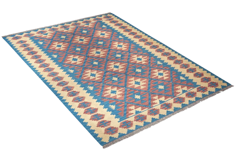 Kelim Gashgai · Handgewebt – Blau, 235x172 cm