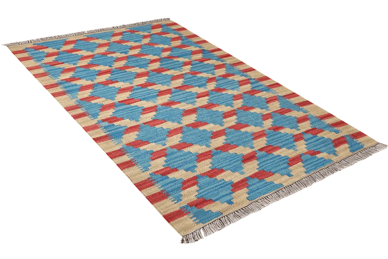 Kelim Gashgai · Handgewebt – Blau, 120x79 cm