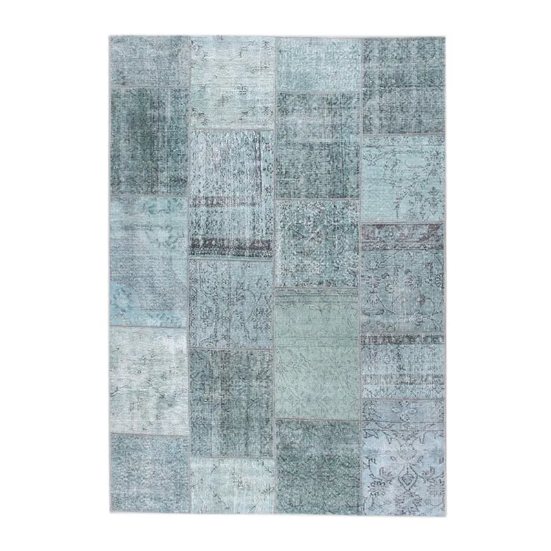 Teppich Patchwork - Estate Blau Grün