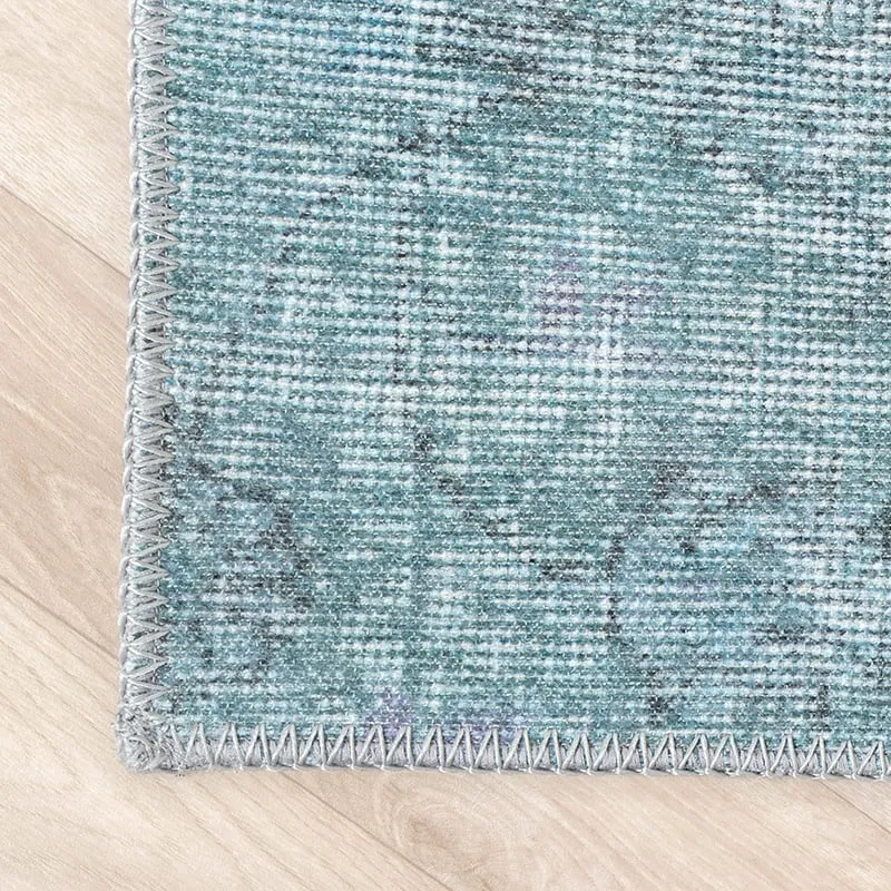 Teppich Patchwork - Estate Blau Grün