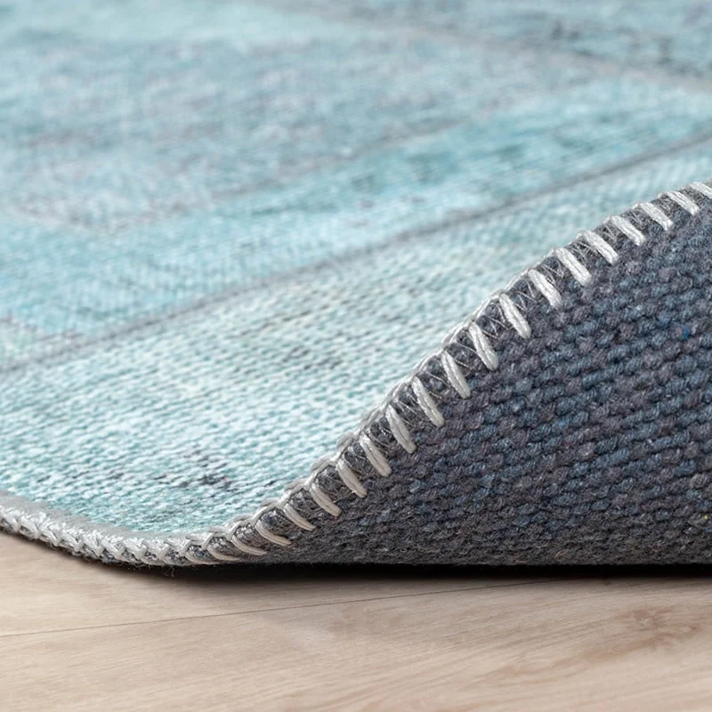 Teppich Patchwork - Estate Blau Grün