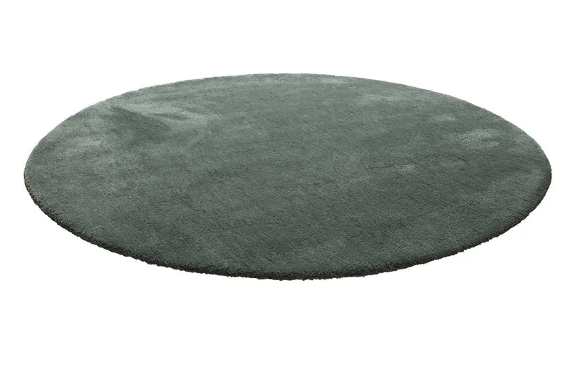 Teppich Rund Grün Grau Hochflor "Pisa" Homie Living