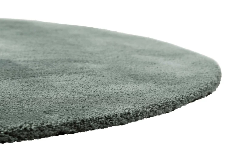 Teppich Rund Grün Grau Hochflor "Pisa" Homie Living