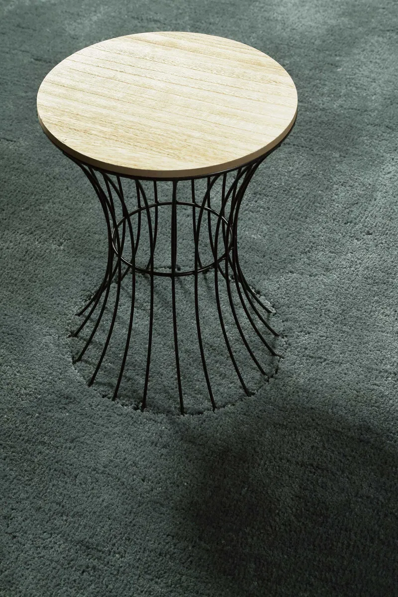 Teppich Rund Grün Grau Hochflor "Pisa" Homie Living