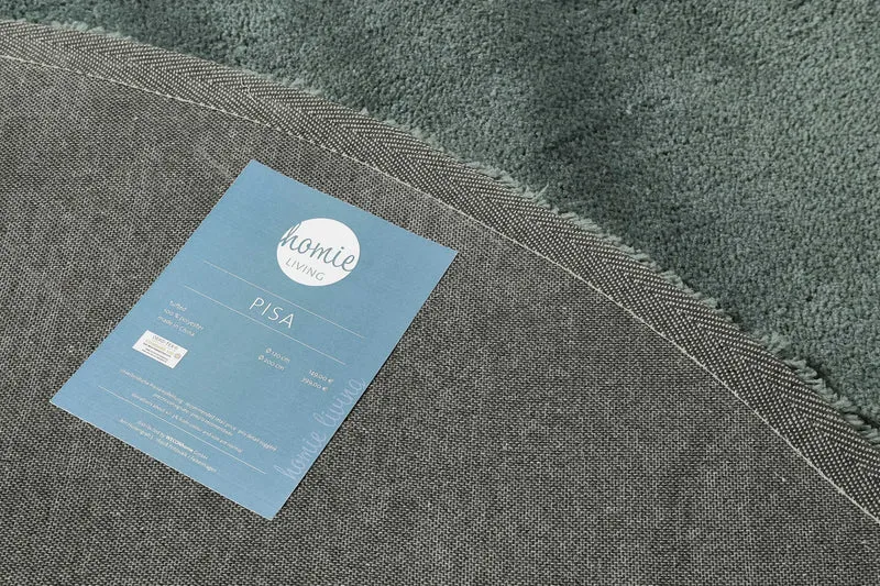 Teppich Rund Grün Grau Hochflor "Pisa" Homie Living