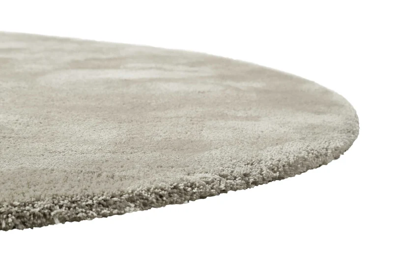Teppich Rund Hellgrau Creme Hochflor "Pisa" Homie Living