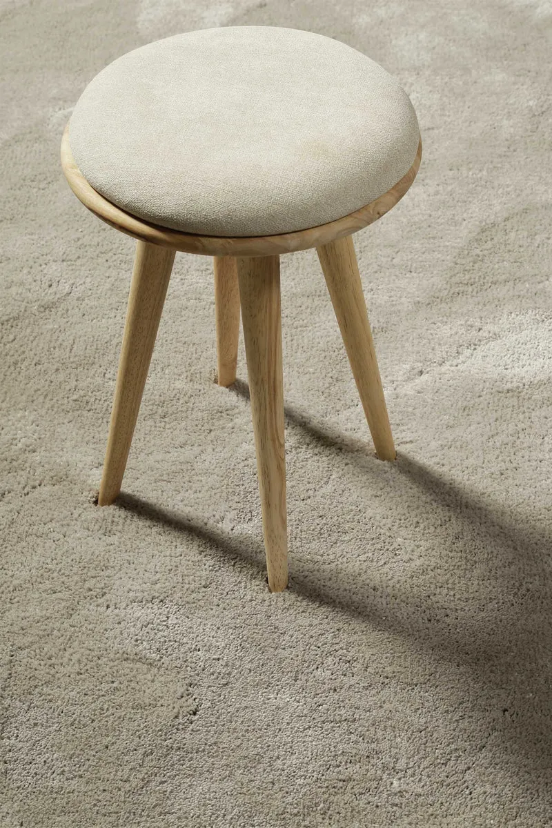 Teppich Rund Hellgrau Creme Hochflor "Pisa" Homie Living
