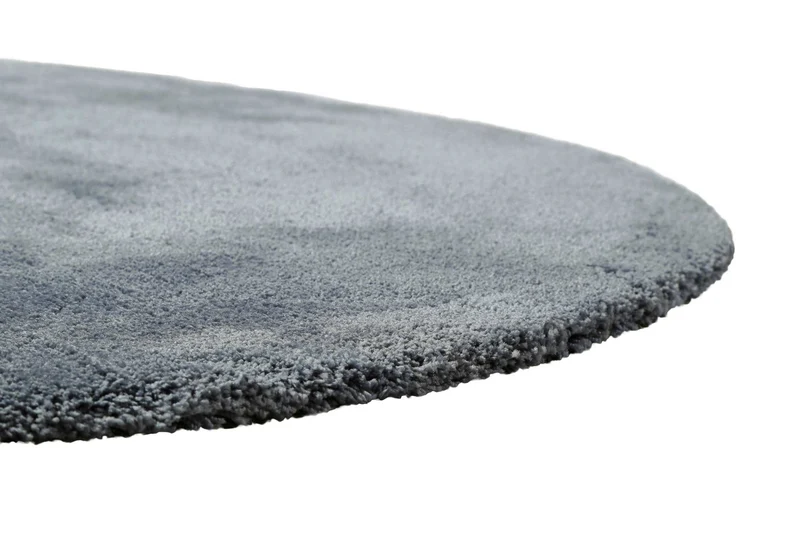 Teppich Rund Grau Blau Hochflor "Pisa" Homie Living