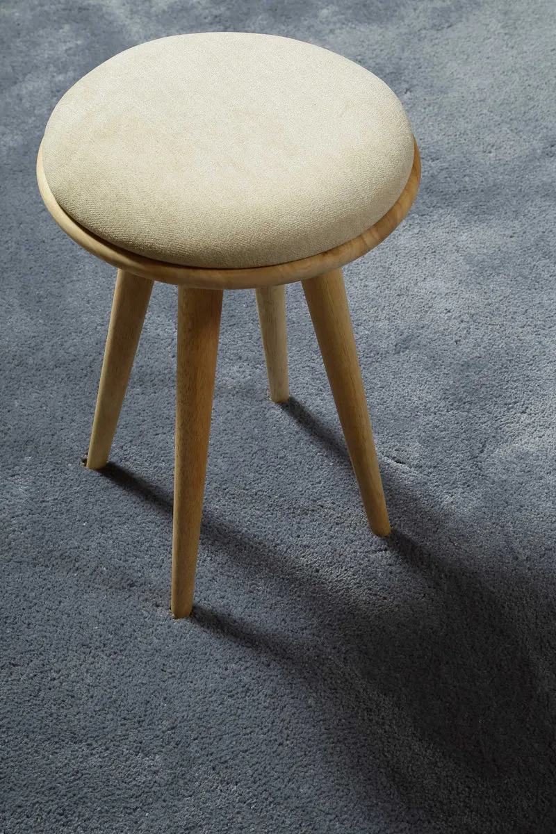 Teppich Rund Grau Blau Hochflor "Pisa" Homie Living