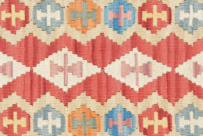 Kelim Gashgai · Handgewebt – Rot, 244x60 cm