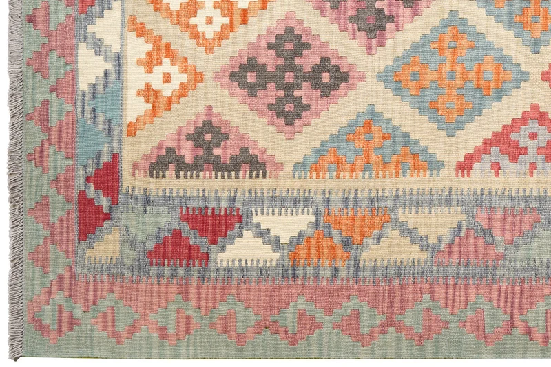 Kelim Gashgai · Handgewebt – Beige, 263x180 cm
