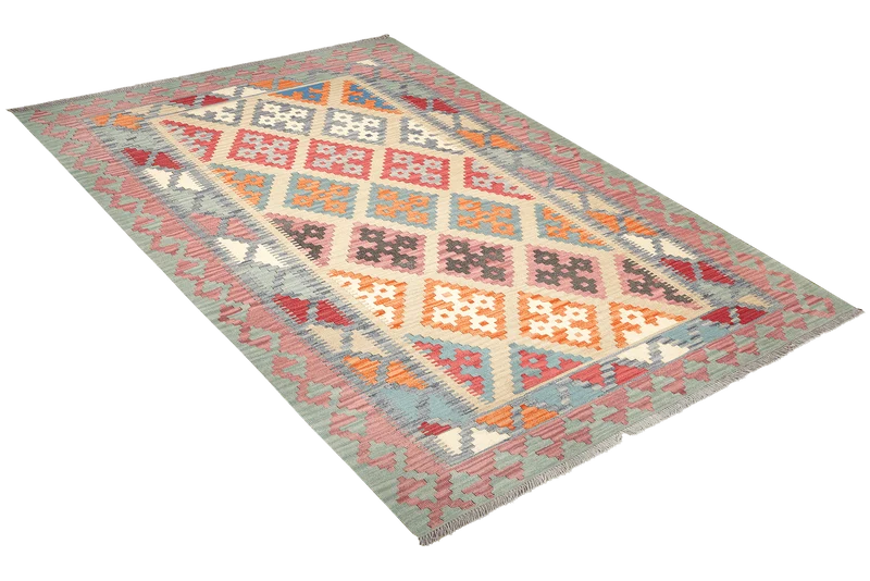 Kelim Gashgai · Handgewebt – Beige, 263x180 cm