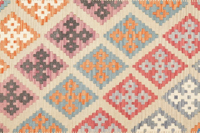 Kelim Gashgai · Handgewebt – Beige, 263x180 cm