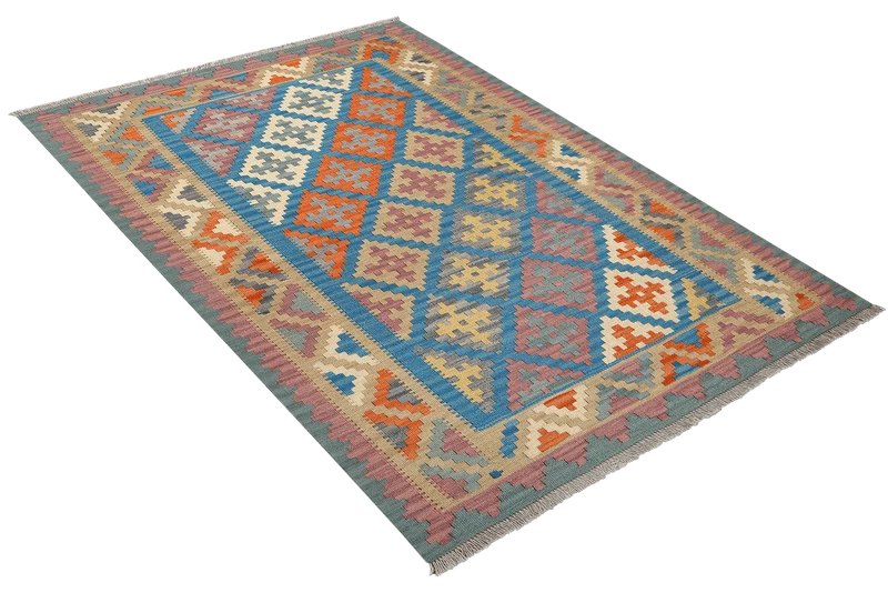 Kelim Gashgai · Handgewebt – Blau, 176x128 cm