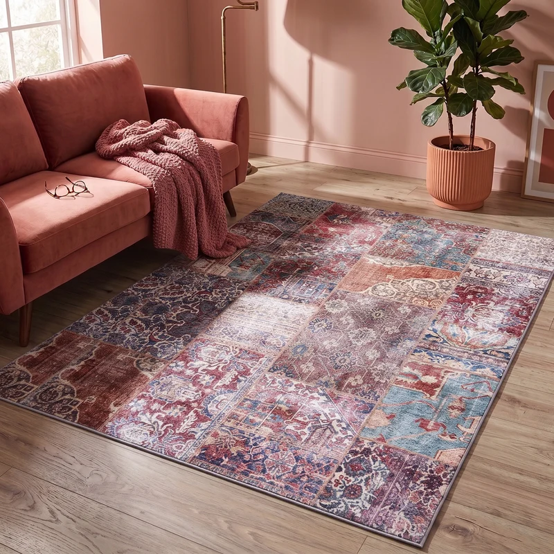 Teppich Patchwork - Azara Rot