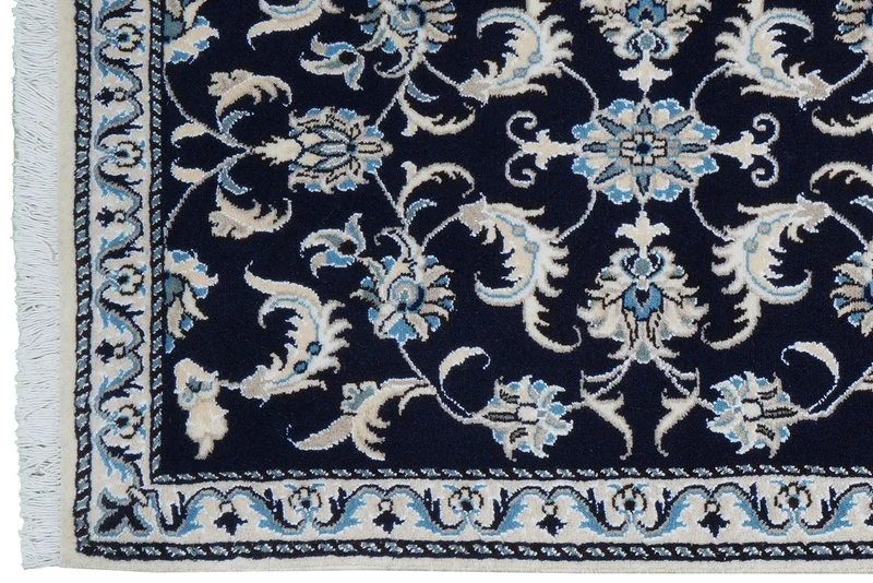 Nain 12La · Handgeknüpft – Blau, 290x75 cm