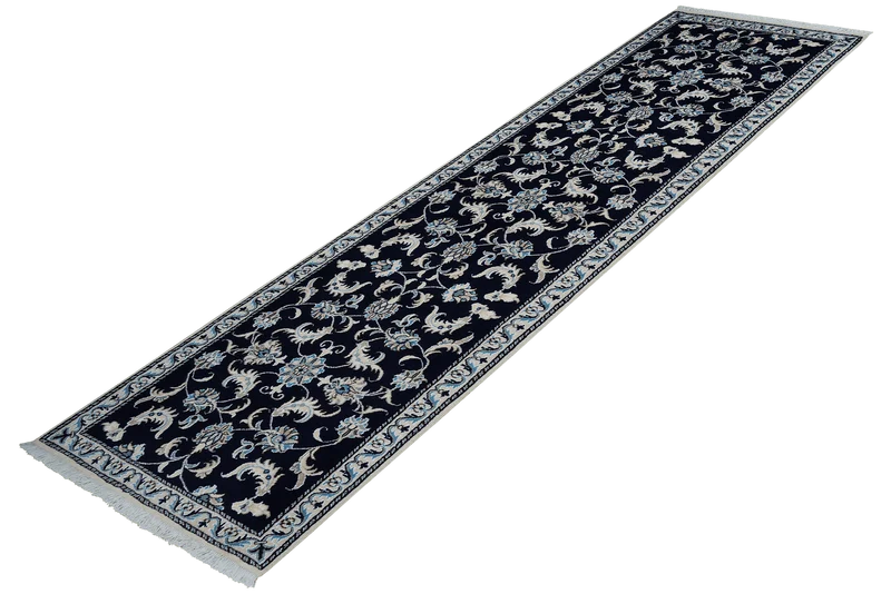 Nain 12La · Handgeknüpft – Blau, 290x75 cm