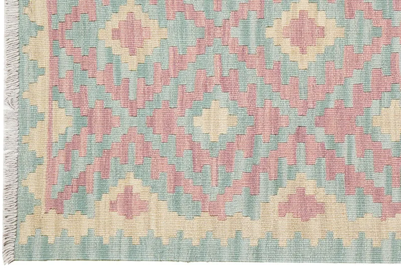 Kelim Gashgai · Handgewebt – Grün, 195x88 cm