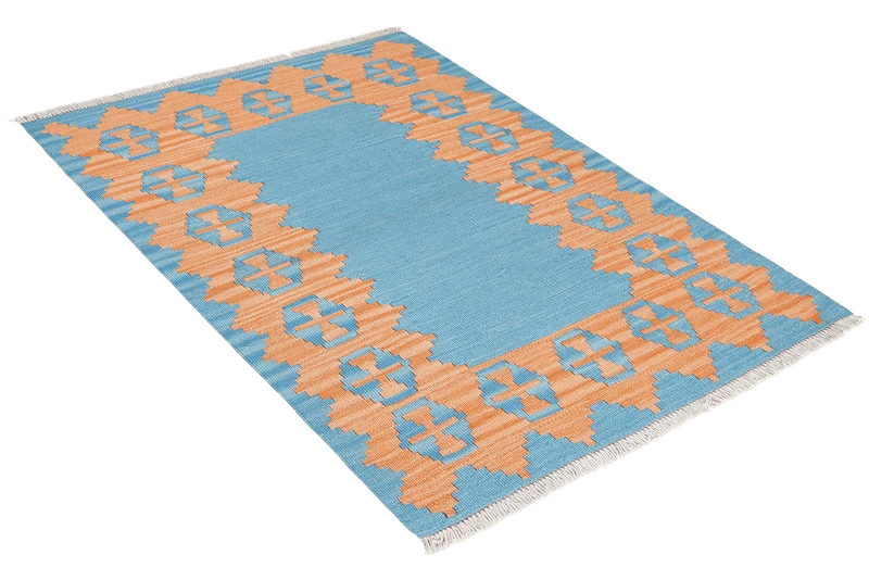 Kelim Gashgai · Handgewebt – Blau, 119x85 cm